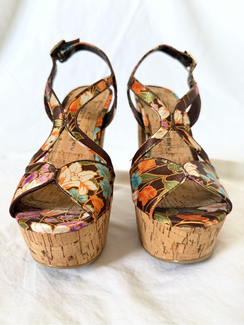 Chinese Laundry Party Time Cork Platform Block Heel in Floral Kimono | Size 6 - Picture 6 of 17
